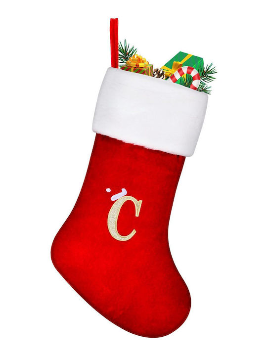 Große Weihnachtliche Dekorationssocke 45 Cm Rote Weihnachtsbrief C