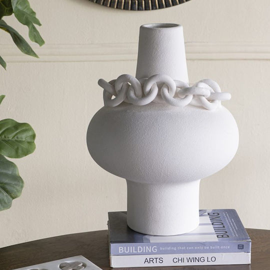 Artekko Decorative Vase Candia White 31x31x40cm