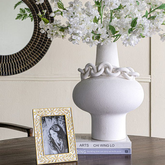 Artekko Decorative Vase Candia White 31x31x40cm