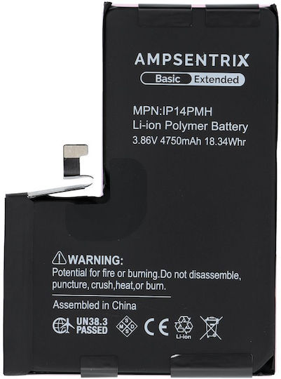 Ampsentrix Compatible Replacement Battery 4750mAh for iPhone 14 Pro Max