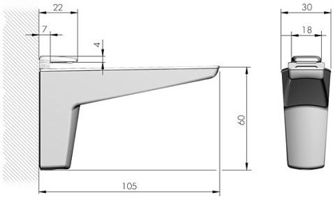 Emuca Wooden Shelf Brackets Silver 212-16228010UZ