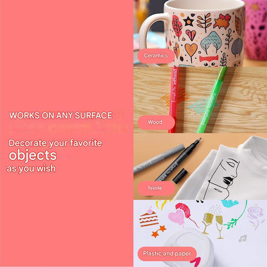 Intrend 22 Colors Ακρυλικοί Μαρκαδόροι 0.7mm Σετ 22τμχ