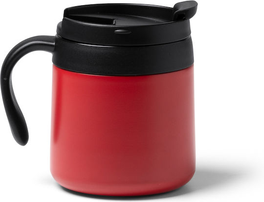 Vake Becher Metallisch mit Deckel Rot 350ml