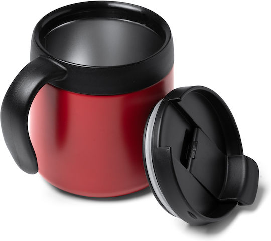 Vake Mug Metallic with Lid Red 350ml