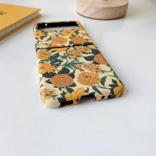 Small Floral Shockproof Back Cover Plastic Black (Galaxy Z Flip3)