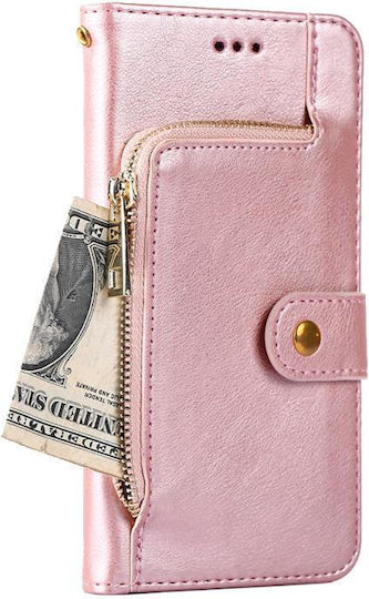 20 R Wallet Δερμάτινο / Δερματίνης / Σιλικόνης Ροζ Χρυσό (TCL 20 R 5G, TCL Bremen, TCL 20 AX 5G)