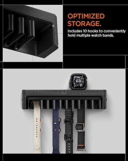 Spigen Sgp Стойка Органайзер За Стена Mounted Apple Watch Band S341 Top Shelf Tray Черен Amp09445