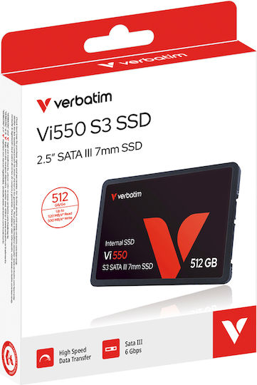Verbatim Vi550 S3 SSD 512GB Tip 2.5'' cu Conexiune SATA III 49352