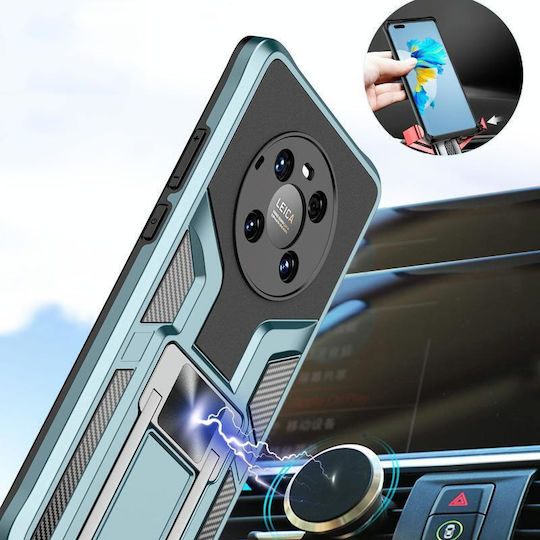 2 Umschlag Rückseite Kunststoff / Silikon Magnetisch Schwarz (Huawei Mate 40 Pro)