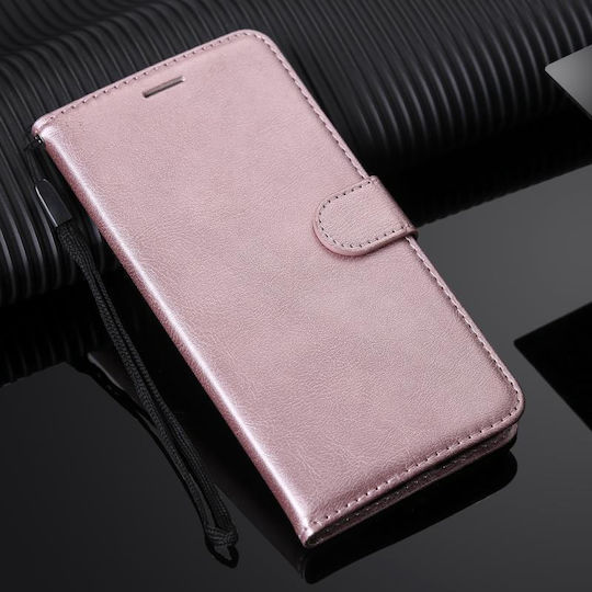 Xiaomi Redmi 9c Pure Horizontal Flip Protective Leather Case with Card Slots & Wallet & Photo Frame & Lanyard Rose Gold