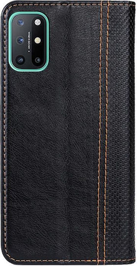 Grid Texture Книга Силикон / Кожа Черен (OnePlus 8T)