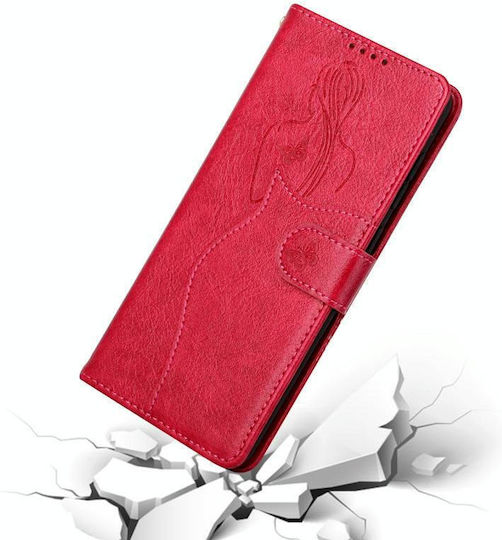 Beauty Girl Embossing Pattern Horizontal Book Δερμάτινο / Δερματίνης / Σιλικόνης Κόκκινο (Realme C11)