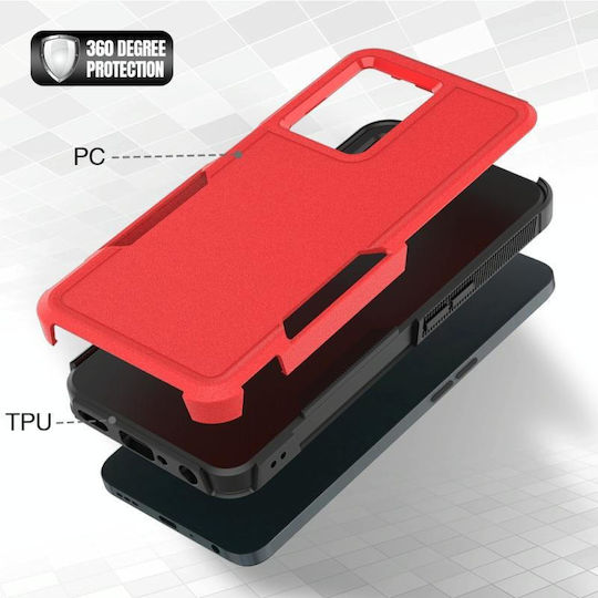 Back Cover Plastic / Silicon Roșu (Oppo A57s)