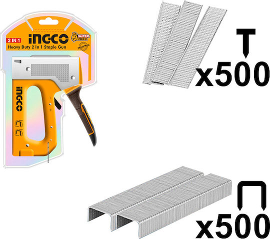 Ingco HSG1408 Handtacker für Heftklammern & Nägel