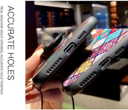 Painted Ethnic Pattern Back Cover Tempered Glass / Silicone with Strap Magnetic Multicolour (Huawei Nova 8i)