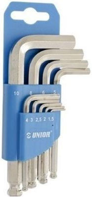 Unior Σετ 9 Κλειδιά Allen σε Σχήμα L