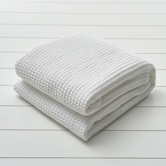 Vesta Home King Size Hotel Pique Blanket White 260x250cm