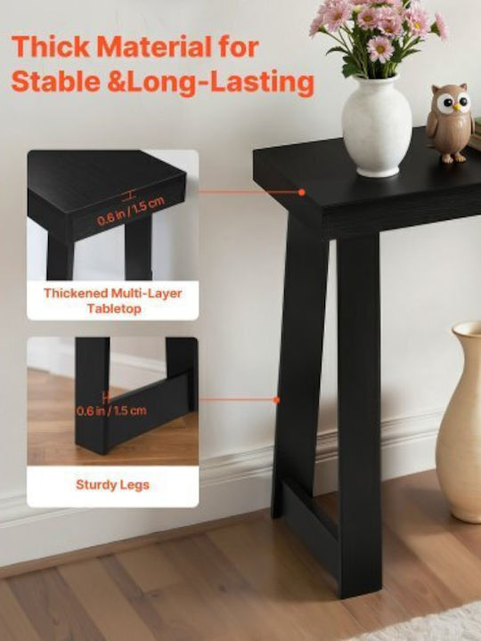 Wooden Console Table Black L140xW30.5xH55.1cm