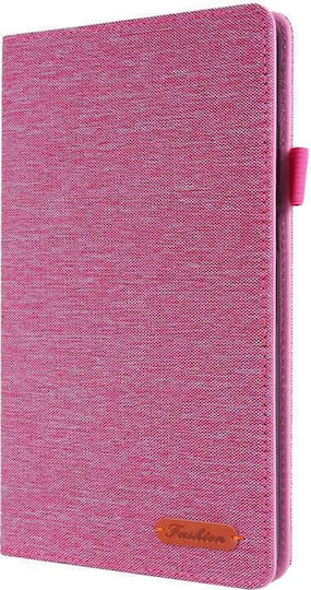 Lenovo Tab M8 Οριζόντια Flip Tpu + Ύφασμα Pu Δέρμα Προστατευτική Θήκη Όνομα Clip Κάρτα Rose Red