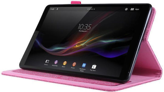 Lenovo Tab M8 Οριζόντια Flip Tpu + Ύφασμα Pu Δέρμα Προστατευτική Θήκη Όνομα Clip Κάρτα Rose Red