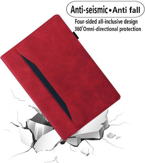 Husă Pentru Tablete Ipad Mini 5 4 3 2 1 Business Shockproof Orizontală Flip Cover Roșie (iPad mini 4 / iPad mini 1,2,3 / iPad mini 2019)