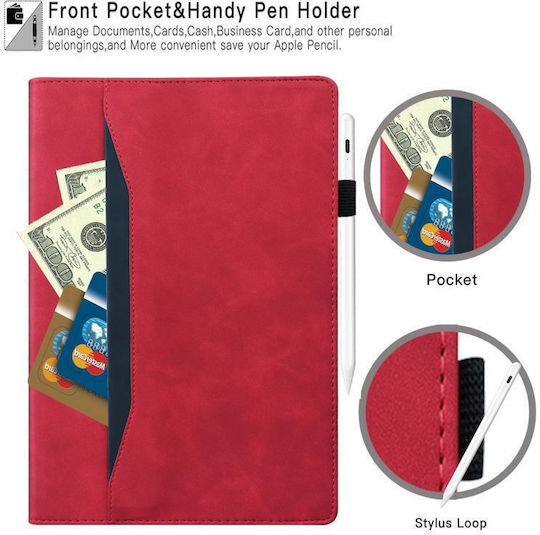 Husă Pentru Tablete Ipad Mini 5 4 3 2 1 Business Shockproof Orizontală Flip Cover Roșie (iPad mini 4 / iPad mini 1,2,3 / iPad mini 2019)