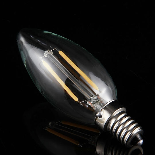LED крушка 2W за фасунга E14 и форма C35 Регулируемо бяло 150лм Димируем
