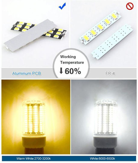 Крушка LED крушки 7W за фасунга E27 Топло бяло 560лм 6бр