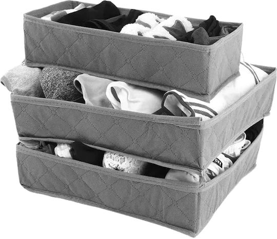 Organizator De Sertare Gri 10x30x10cm 3 Bucăți