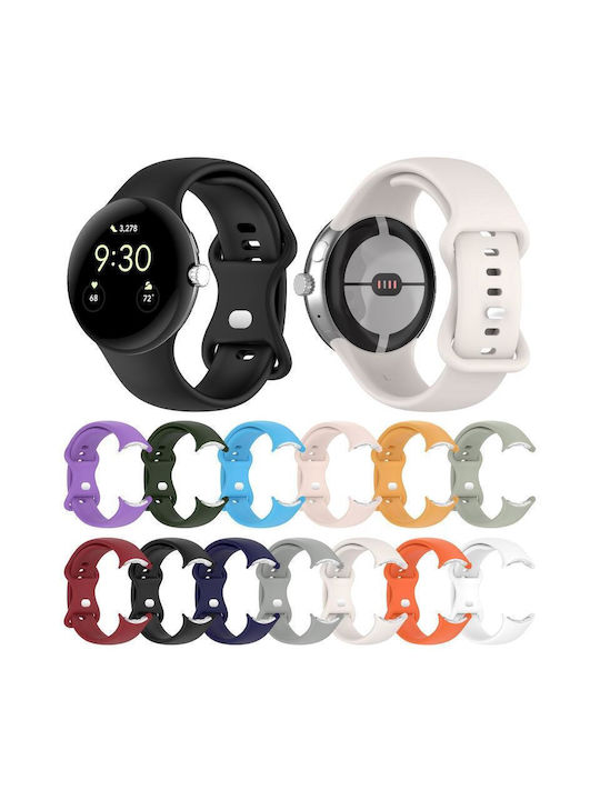 Google Pixel Watch 2 Solid Color Silicone Watch Band Size:l Size Sky Blue