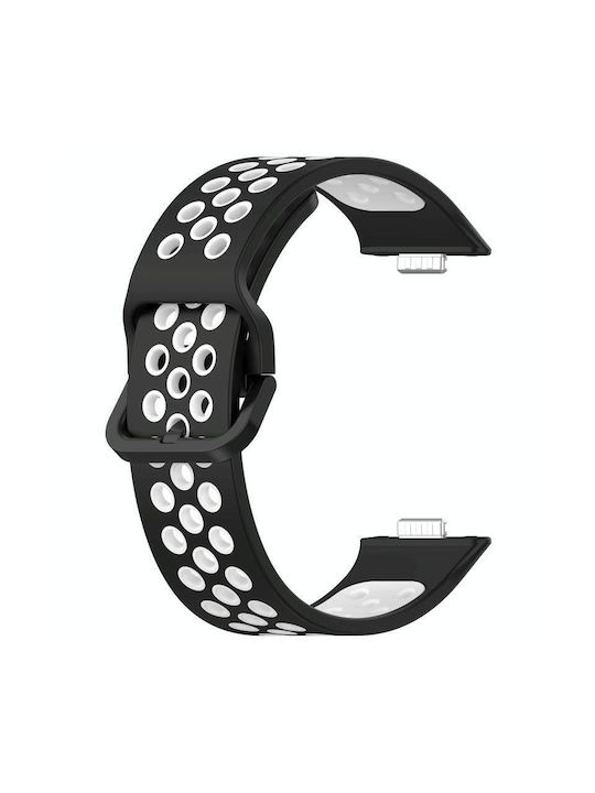 Huawei Watch Fit 3 Διχρωματικό Σπορ Λουράκι Σιλικόνης Μαύρο + Λευκό