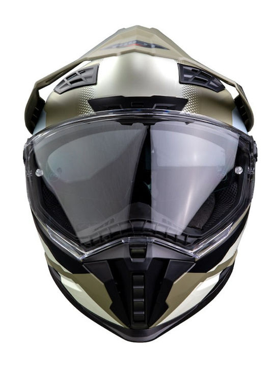 Pilot Atacama SV Green / Grey Motorcycle Helmet Full Face ECE 22.06 1550gr with Pinlock and Sunvisor