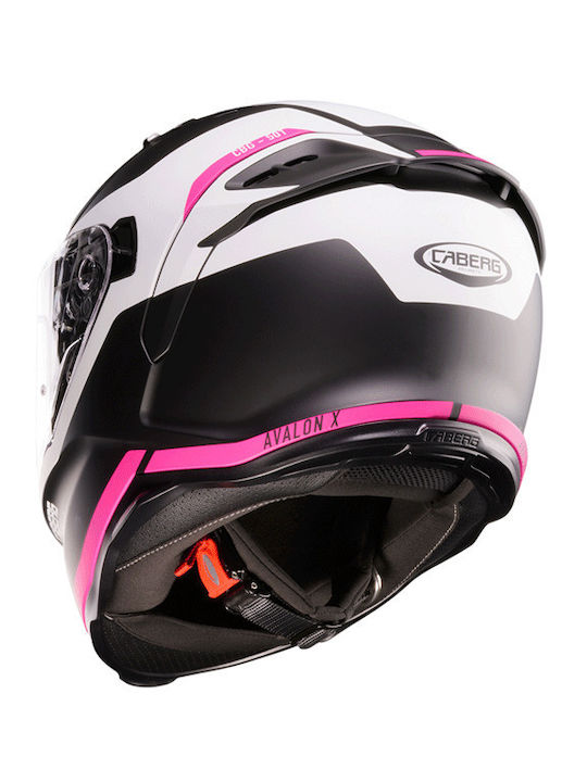 Caberg Avalon-X Matte Black/White/Fuchsia Motorcycle Helmet Full Face ECE 22.06 1500gr