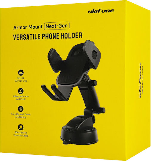 Ulefone Armor Mount Βάση Κινητού Αυτοκινήτου με Ρυθμιζόμενα Άγκιστρα Μαύρη