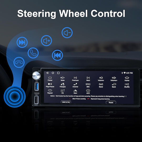 LM Digital Ηχοσύστημα Αυτοκινήτου 2011+ (Bluetooth/USB/WiFi/GPS/Apple-Carplay/Android-Auto) με Οθόνη Αφής 6.86"