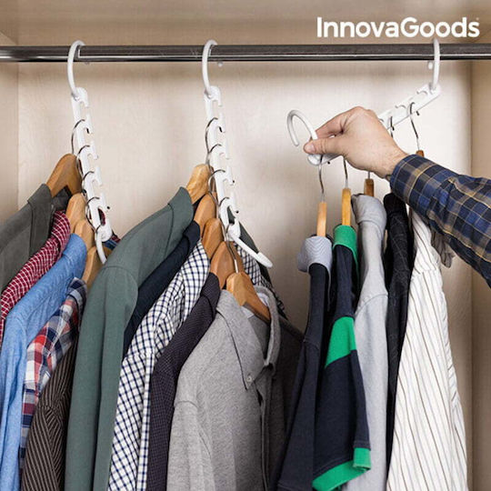 InnovaGoods Plusrobe Κρεμάστρα Ρούχων Λευκή V0100758 24τμχ