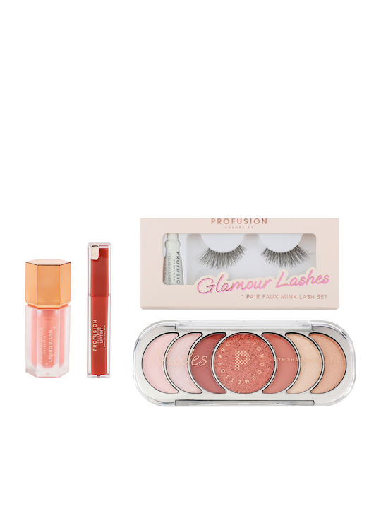 Make-up-Paletten Und Sets Erröten Lippen-Tint Lidschatten 1 Paar Falsche Wimpern Yours Truly Profusion 4 Stück