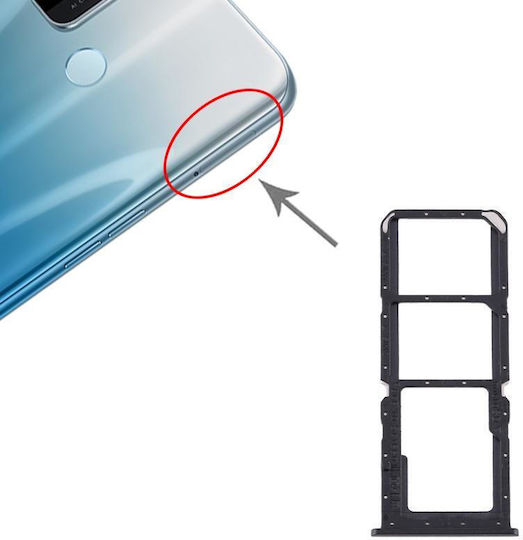 Υποδοχή Κάρτας Sim A32 Μαύρο για Galaxy A53 OPPO A32, A53 4G, A33 2020, A53s, A11s PDVM00
