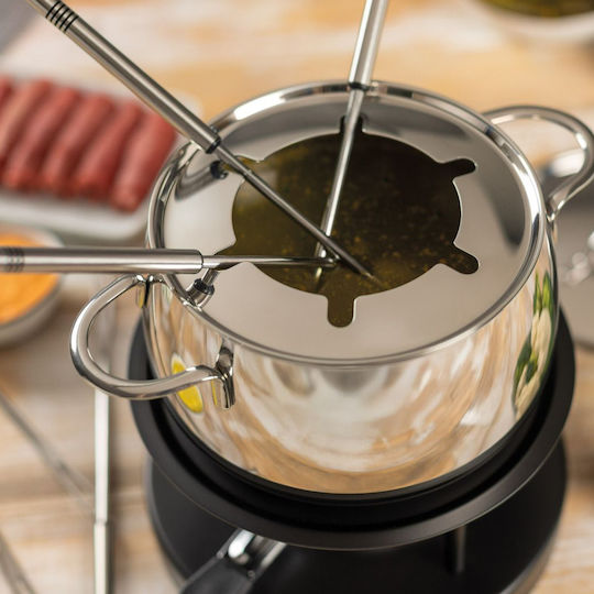 Kuhn Rikon Vas Pentru Fondue Cu Lumină De Ceai Din Oțel Inoxidabil Gri 15x15cm