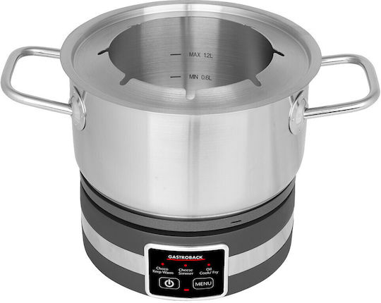 Gastroback Vas pentru Fondue Electric din Oțel Inoxidabil Gri 28buc