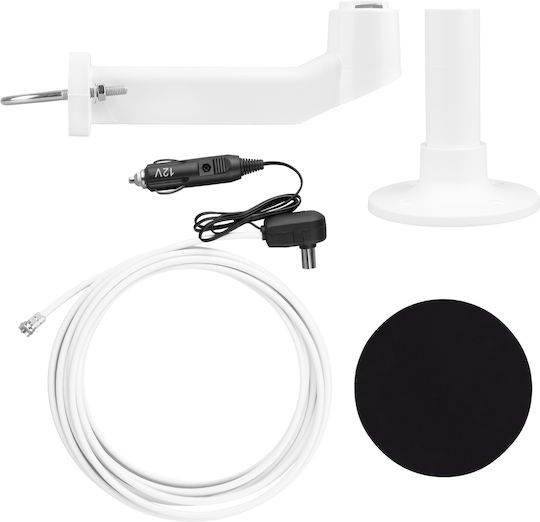 Maclean Energy Car Antenna Roof Electric for TV in White Color