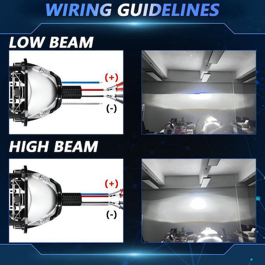 Roundς Waterproof Headlights Car LED with White Lighting 1pcs