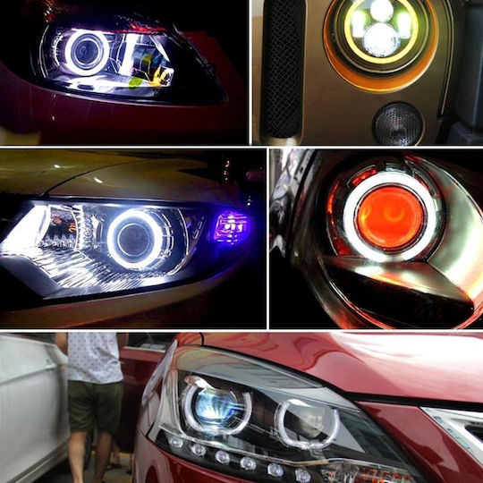 Στεφάνι Angel Eye Φαναριού Αυτοκινήτου 12-24V 90mm Ροζ Χρώμα