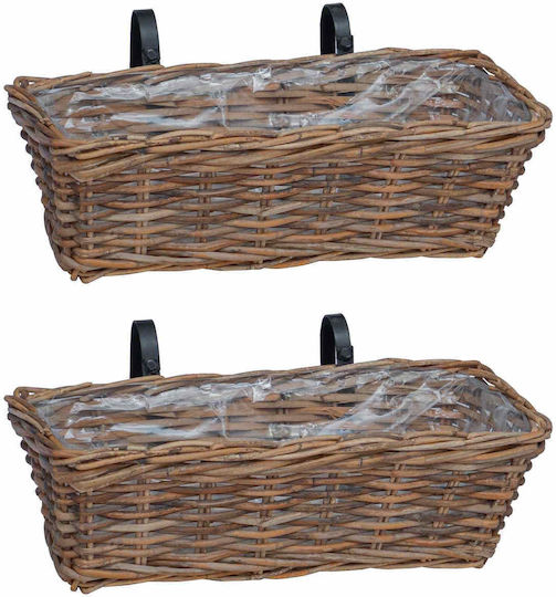 vidaXL Set 2 Kunststoff-Blumentöpfe Braun