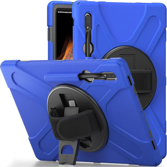 Samsung Galaxy Tab S8 Stand Schultergurt Blau