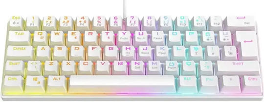 Rampage PLOWERK60 Gaming Mechanische Tastatur Tenkeyless mit Benutzerdefiniert Blau Schaltern und RGB-Beleuchtung (Englisch US) Weiß