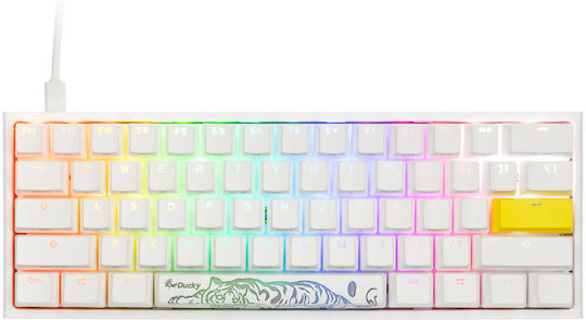 Ducky One 2 Pro Mini Gaming Mechanical Keyboard with Cherry MX Blue switches and RGB lighting (English US) White