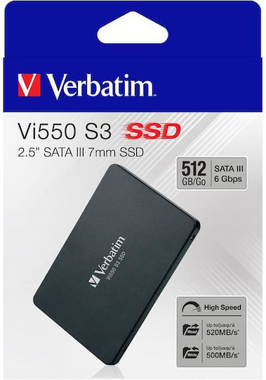Verbatim Vi550 S3 SSD 512GB Type 2.5'' with SATA III Connection 49352