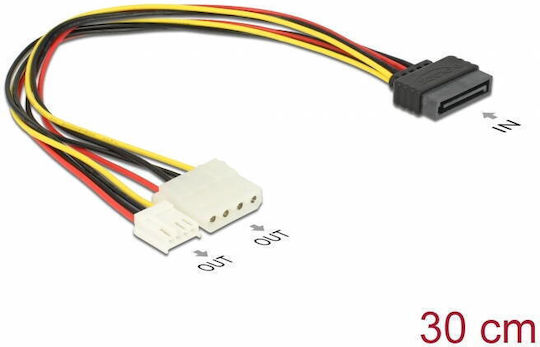 DeLock Delock Cable Y Power 15-Pin Sata - 4-Pin Molex Cable 0.3m Πολύχρωμο 65227