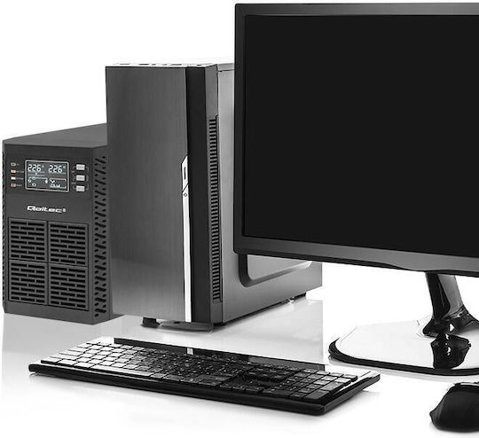 Qoltec USV 1000VA 1000W mit 2 Schuko-Steckdosen